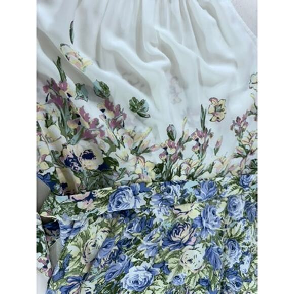 "DN DESIGNS" Stunning Floral Flowing Dress SZ 16 Marilyn Monroe Artsy Whimsical - Picture 6 of 12